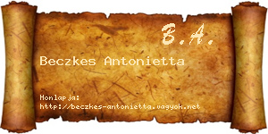 Beczkes Antonietta névjegykártya